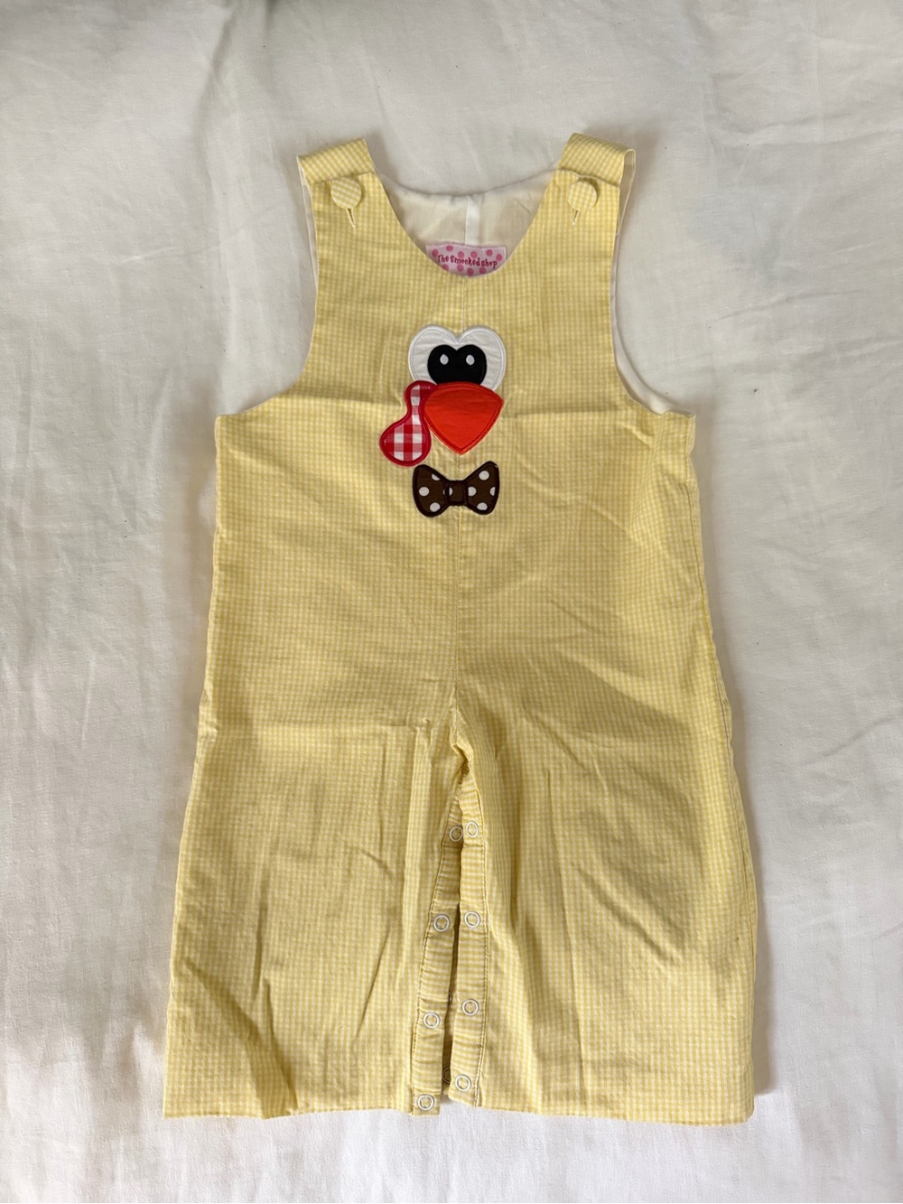 Thanksgiving Turkey Coverall - Gingham, 100% Cotton